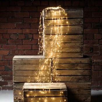 

100LED Solar Fairy String Waterfall Lights Bright Home Decor Indoor Outdoor Constant Light / Timing/ Eight Function Warm White