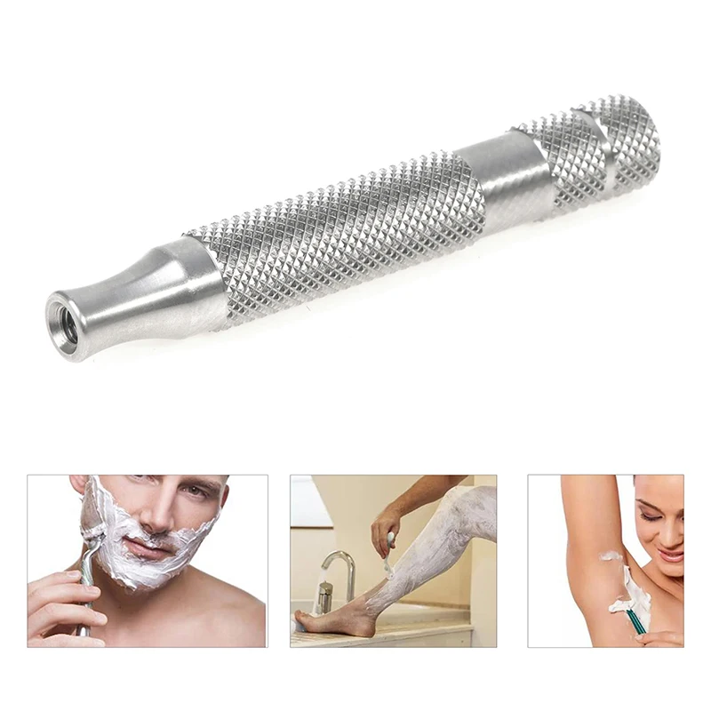 Double Edged Razor Handle Safety Razor Stainless Steel Knurling Handle