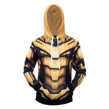

Marvel Superhero End Game Thanos Cosplay Costume 3D Printed Costume Premium Coat Hooded Sweatshirts Pullover Hoodies