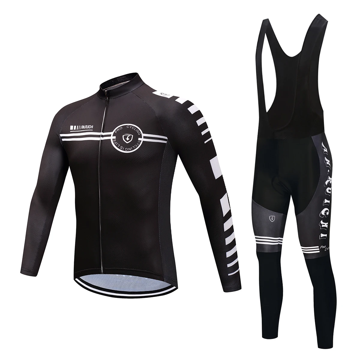 

2019 New Professional Team Pro Team Men's Cycling Black Long Sleeve Set Mountain Racing Sportswear Ropa Ciclismo Bike Clothing