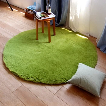 

Nordic Modern Simplicity Round Solid Color Carpet Thicken Soft Rugs Living Room Bedroom Bed Side Hanging Chair Foot Pad
