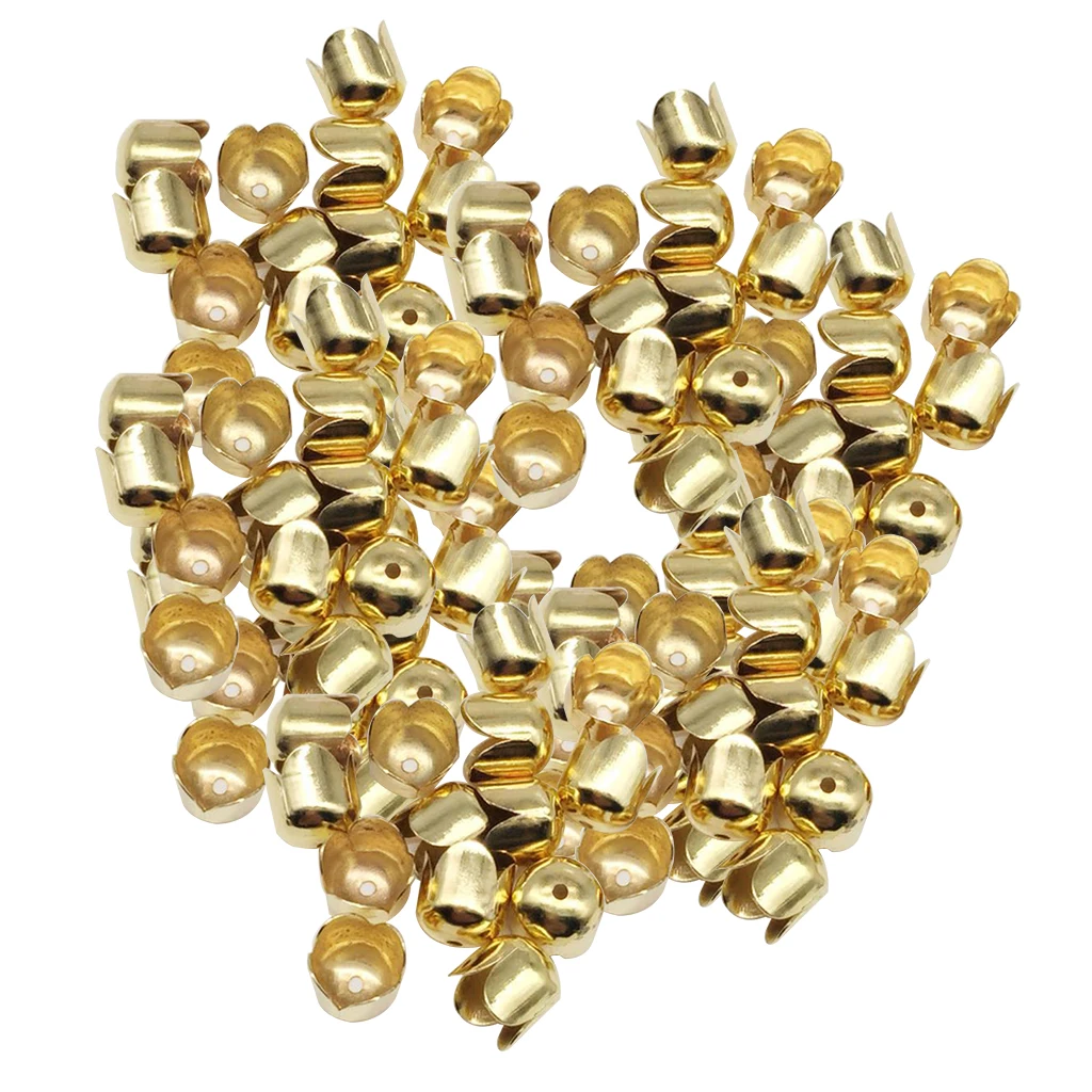 100 Pieces Leather Cord End Caps Tassel Caps Beads Covers For DIY Jewelry Making Findings,(8x8mm)