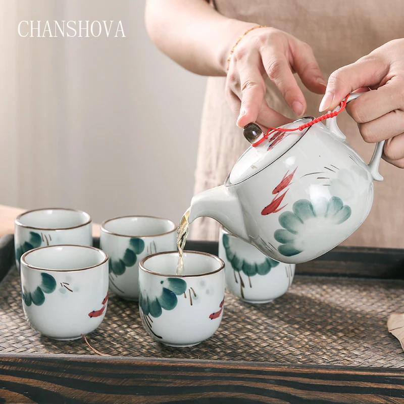 CHANSHOVA, традиционный китайский чайный набор кунг-фу с ситечком, фарфоровый домашний декор, аксессуары, набор керамических чайников H187