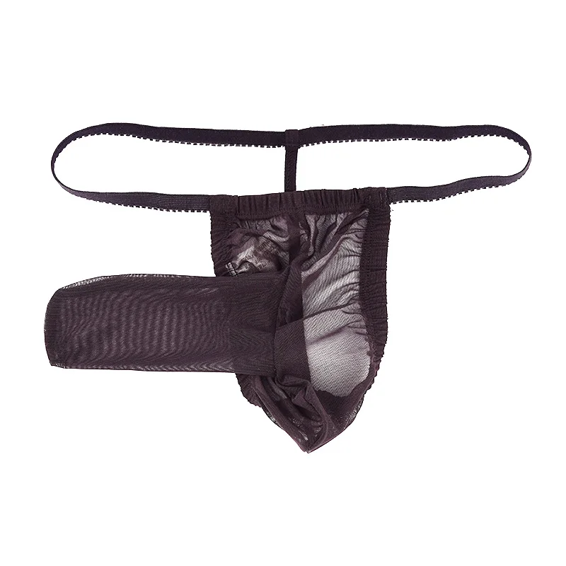 Мужская сексуальная сетка g-стринги t-назад петух сумка в виде носка мужские стринги нижнее белье черный прозрачный