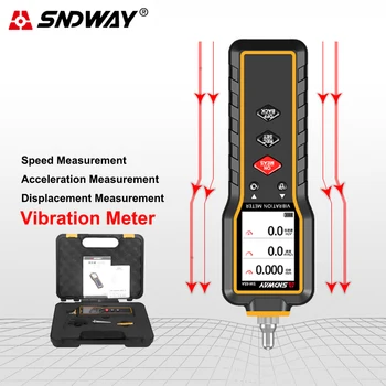

SNDWAY Vibration Meter Digital Vibration Tester Hight Precision Vibration Gauge Measure Speed/Acceleration/Displacement SW-65A