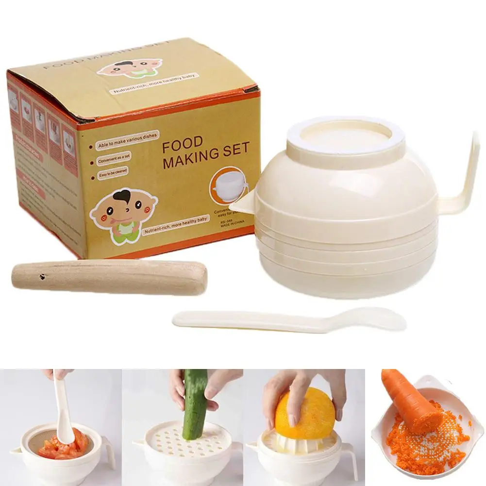 

Baby Food Supplement Multifunctional Grinding Bowl Set Manual Food Grinding Fruit Puree Cooking Machine Mash Filter Juicer