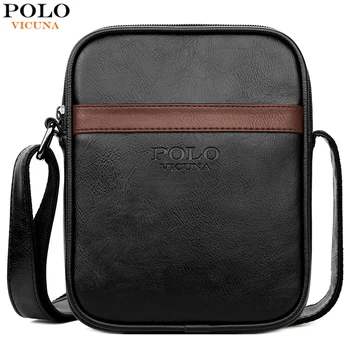 

VICUNA POLO Simple Patchwork Small Men Crossbody Bag Fashion Outdoor Sling Messenger Bag Leather Shoulder Bags New Arrival