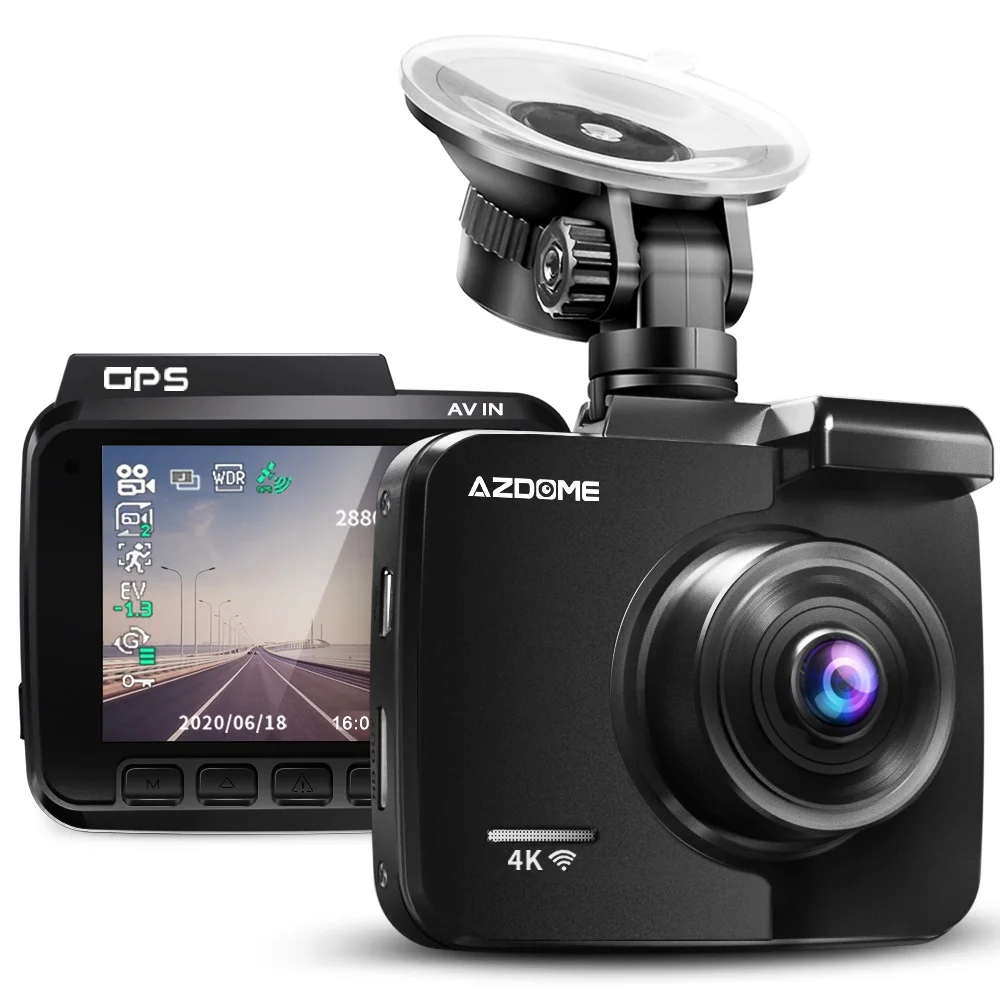 Azdome 2.4inch GS63H Car DVR Bulit in Wifi GPS Car Dashboard Dual Lens 1080P Night Vision Rear camera  24H Parking Mode