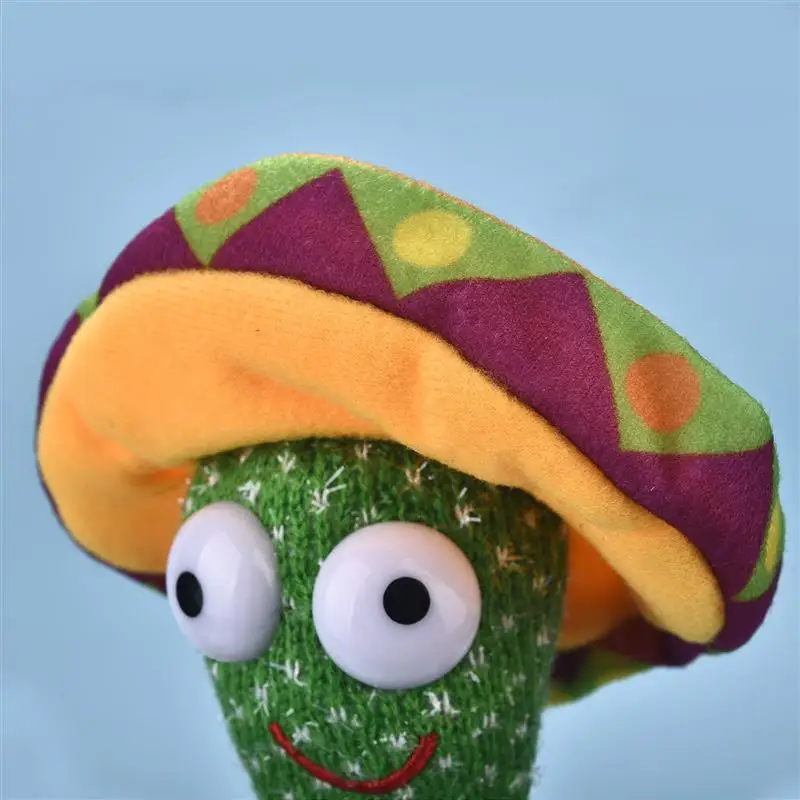USB Charging Dancing Cactus Music Box Electronic Singing Plush Toy Cartoon Potted Holiday Decoration Gift Ornament For Home