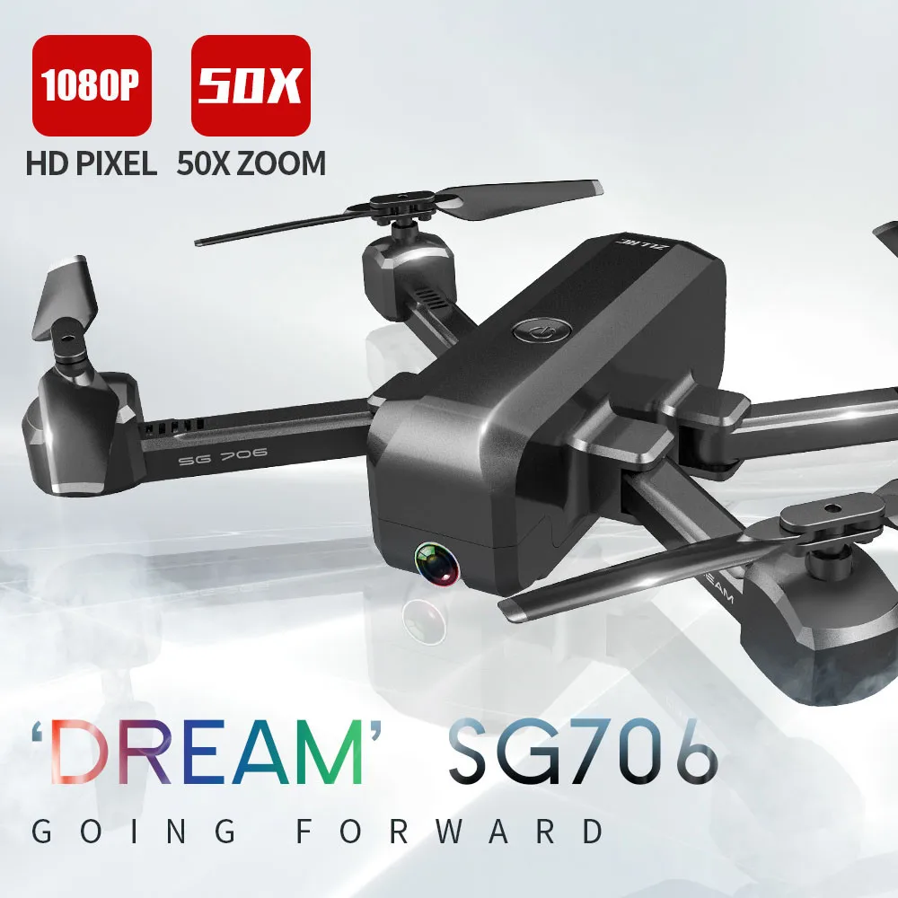 Дрон SG706 с двойной камерой 1080P 5G Wifi FPV RTF RC Квадрокоптер следуйте за аксессуарами