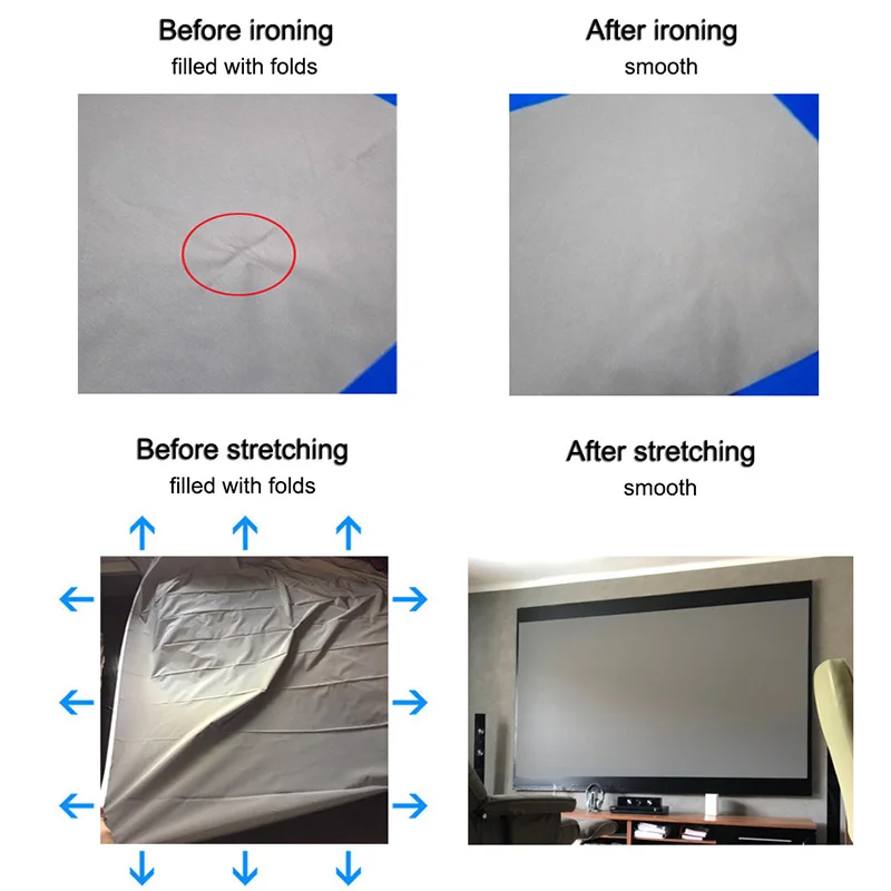  Projector screen 3.2m x 1.6m reflective fabric cloth projection screen for Epson Sony Benq XGIMI JM