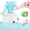 Baby Bath Toys Spray Water Whale LED Light Up Bath Toys for Kids Electric Whale Induction Water Spay Ball Bathroom Bathtub Toys 1