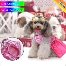 Рождественская юбка для домашних животных розовое платье принцессы для домашних животных, кошек, собак, комплект принцессы, жилет, свитер зимняя теплая одежда, платье Рождество@ C