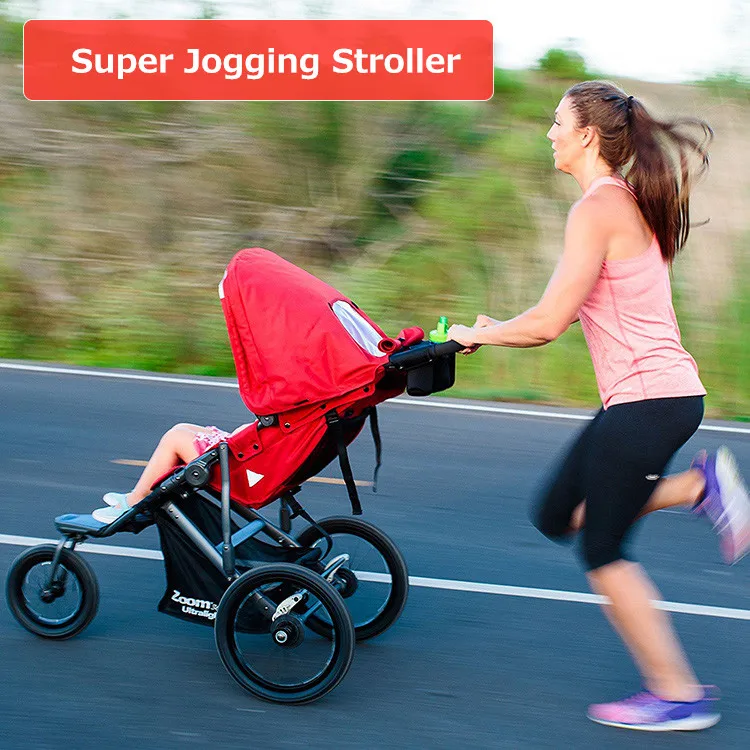 Luxury Multifunctional Baby Stroller Portable High Landscape Red Black Stroller Folding Newborn Infant Three Big Wheel Stroller