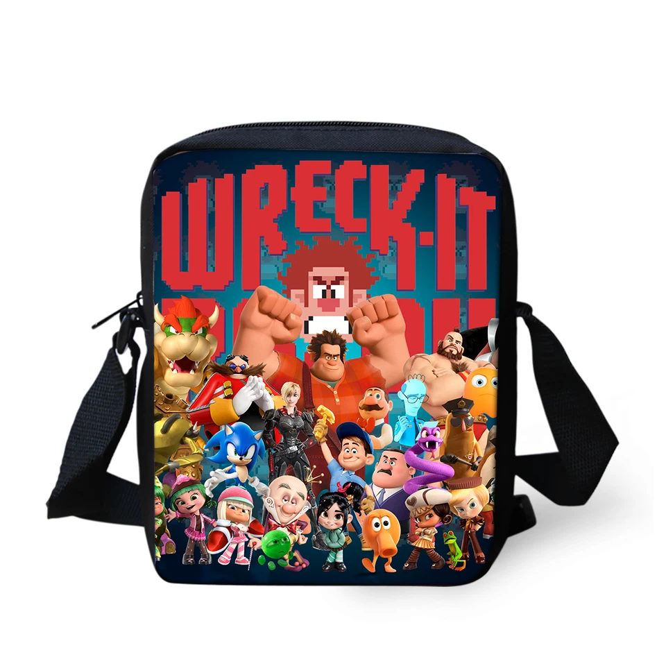 

HaoYun Fashion Women's Messenger Bags Wreck-It Ralph Pattern Girls Cross Body Bags Cartoon Anime Girls Mini Flaps Purse Bags