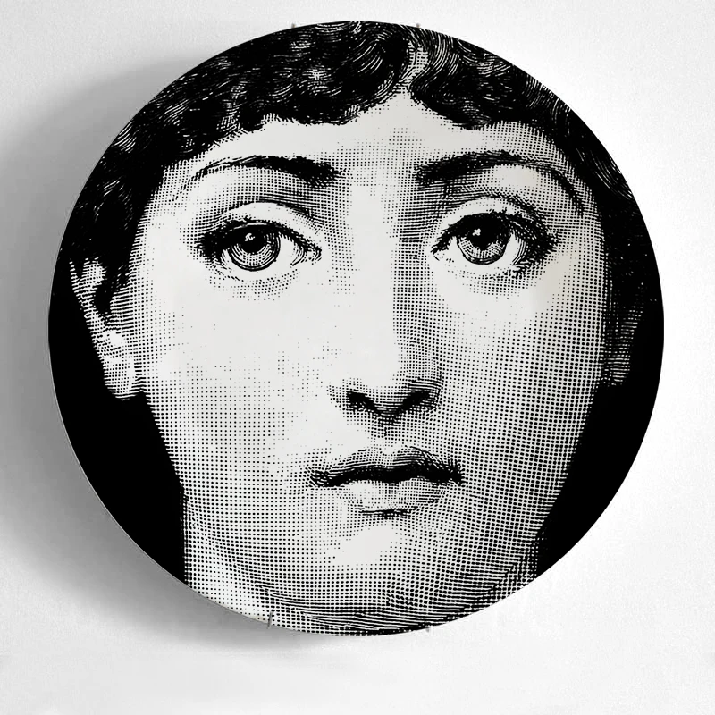 Европейский Миланский стиль Великолепные Редкие тарелки Fornasetti Lina лампочка лицо rosenthal Piero Fornasetti настенные декоративные 8 дюймов - Цвет: 27