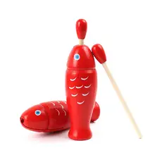 Детские деревянные игрушки-рыбки, Ударные музыкальные инструменты для раннего обучения, детская игрушка, обучающая музыкальная игрушка в подарок