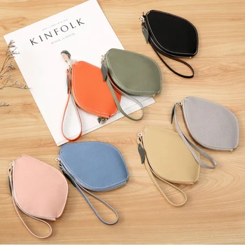 

Mini Fresh Women's Wallet Soft PU Leather Small Wristlet Wallet for Girls Travel Portable Zipper Clutch Bag Ladies Card Holder