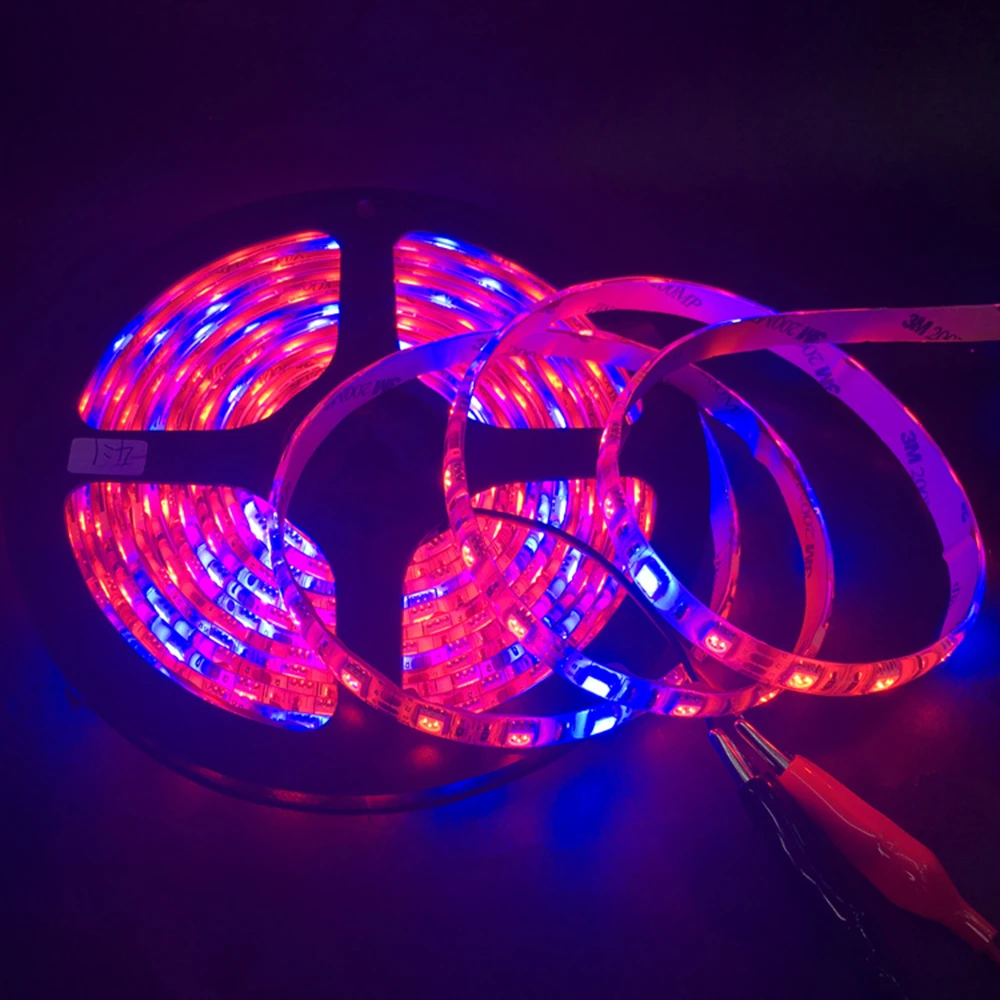 5 м Светодиодные полосы света полный спектр LED Фито лампы 5050 SMD Fitolampy растут огни
