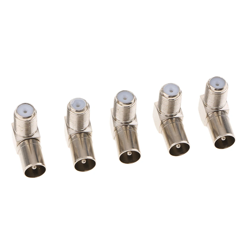 

F Type Female To RF Male Connector, Right Angle Coax Coaxial TV Cable Adapter Coupler (Pack Of 10)