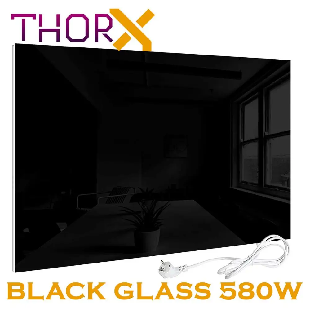 ThorX A580-M A580-B A580-M инфракрасный обогреватель панели 580 Вт, зеркальная поверхность/черное стекло/Белое стекло углерода с украшением в виде кристаллов технологии - Цвет: ThorX A580-B
