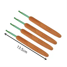 

9 PCS Primary Color Bamboo Handle Crochet Hook Carbonized Color Alumina Crochet Hook Metal Head Sweater Needle DIY Knitting Tool