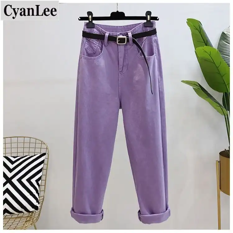 purple cargo jeans