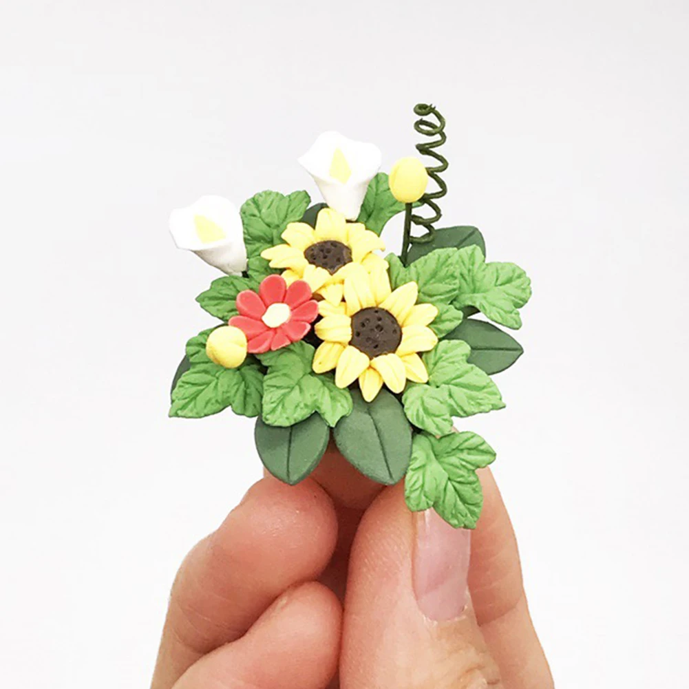 

Dollhouse Flower Craft Decorative DIY Fairy Potted Garden Miniature Green Plant Gift Accessory Resin Model Toy