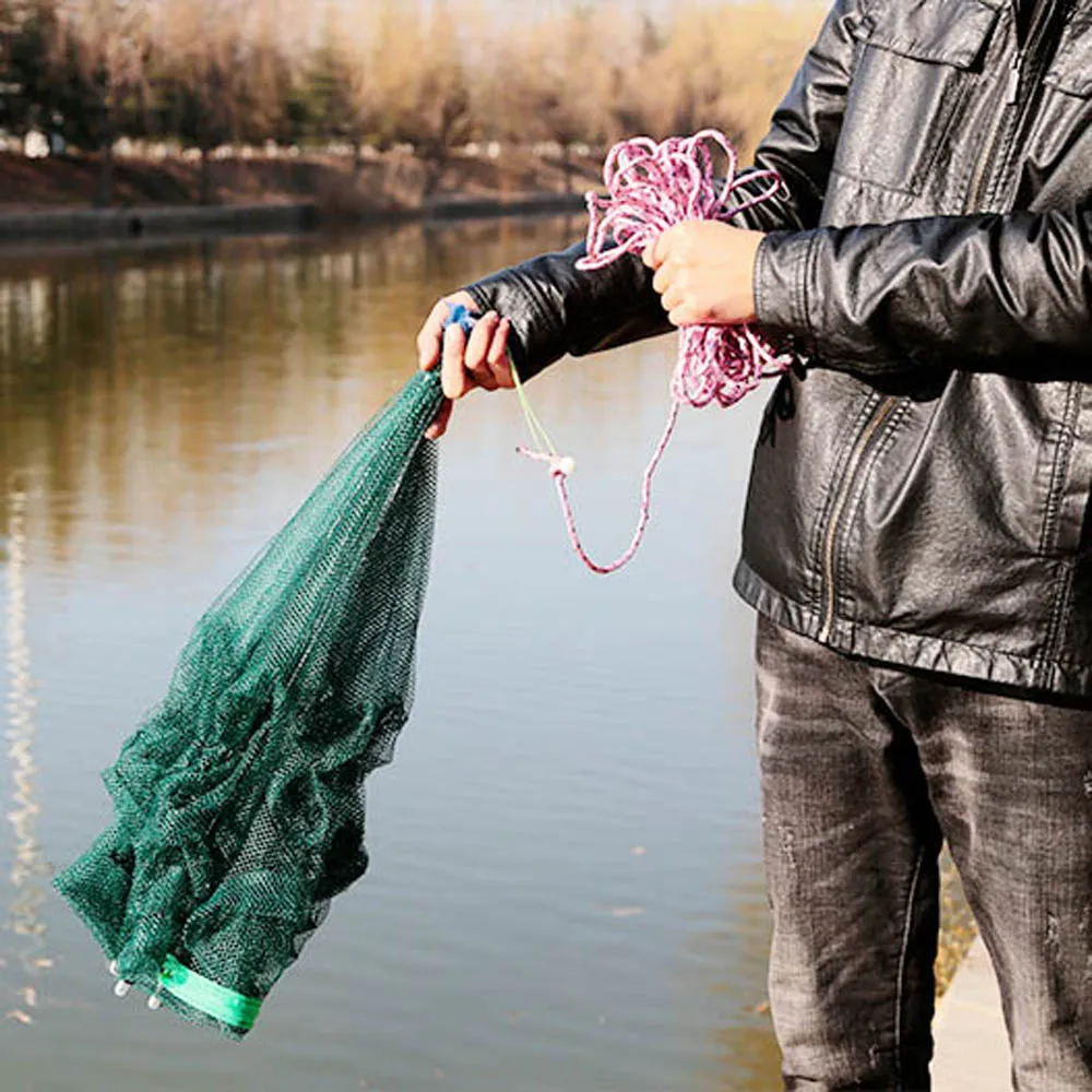 Strengthened Automatic Fishing Net Shrimp Cage Nylon Foldable Umbrella Shape Crab Fish Trap Cast Net Cast Folding 2-12 Holes fishing traps,crayfish catcher,crab traps,fishing net