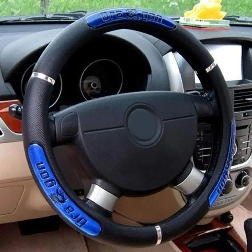 Car Steering Wheel Covers 100% Brand New Reflective Faux Leather Elastic China Dragon Design Auto Protector | Автомобили и