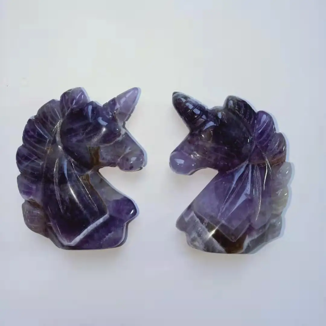 High Quality 2.5inches Various Gemstone Unicorns Shape Crystal Cute Animal Hand Polished Feng Shui For Gift& Home Decor WYQ