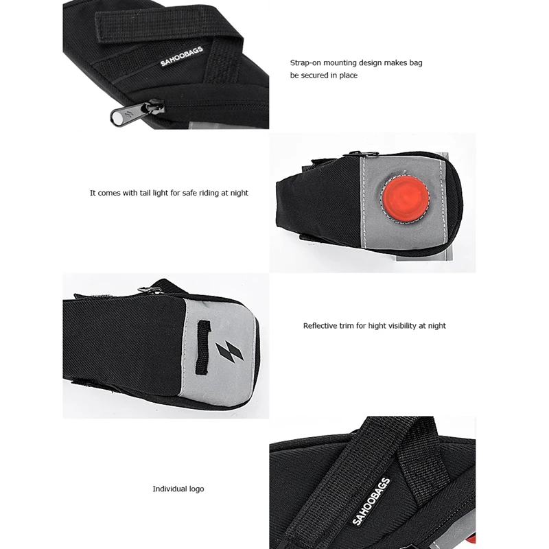 Best Sahoo Cycling Bike Bicycle Strap-On Rear Back Tail Saddle Bag Seat Bag Wedge Pack 6 Best Sahoo Cycling Bike Bicycle Strap-On Rear Back Tail Saddle Bag Seat Bag Wedge Pack 6