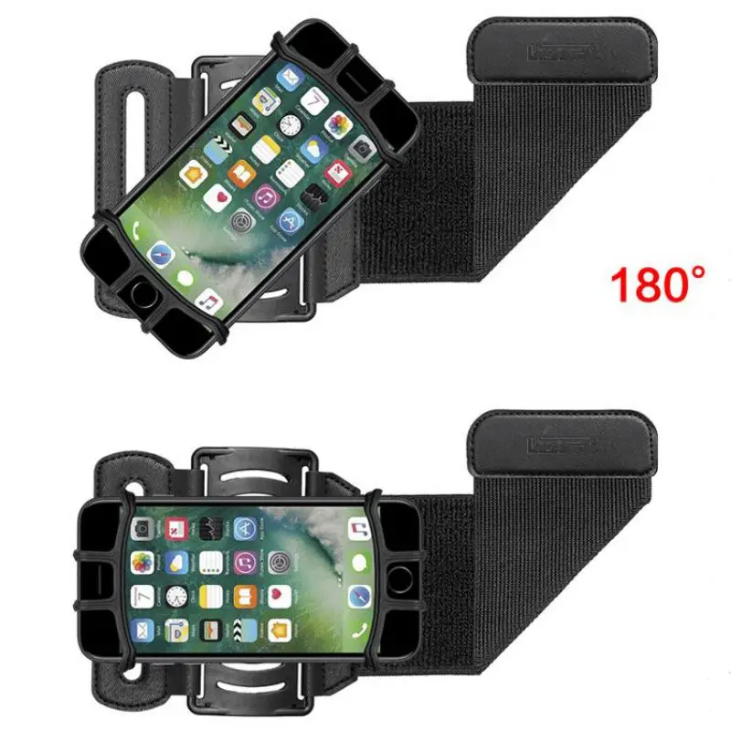 

Adjustable Silicone Phone Holder Case Outdoor Sports Arm Band Strap Drop shipping 180 Degrees Rotatable Running Armband