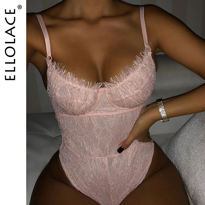 Ellolace Tassel Lace Backless Bodysuit Women Fitness Sleeveless Body Sexy Pink Bodycon Rompers Female Overalls New Bodysuits Ellolace Tassel Lace Backless Bodysuit Women Fitness Sleeveless Body Sexy Pink Bodycon Rompers Female Overalls New Bodysuits
