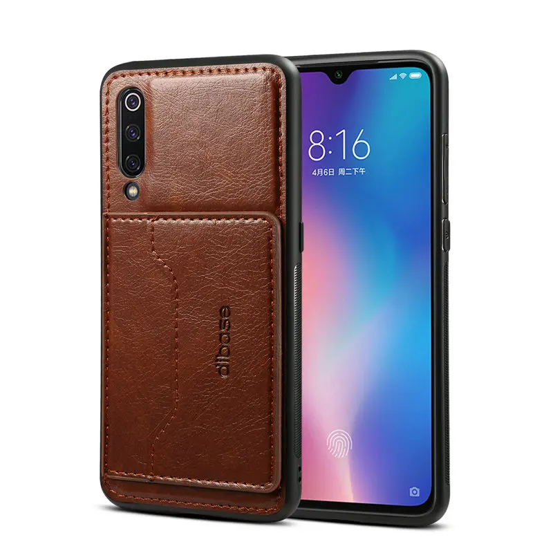 

Card Slot Luxury for Xiaomi Mi9 Case Xiaomi Mi 9 SE Case Silicone Frame Leather Funda Xiaomi Mi 9 Case Mi9SE Cover Mi 9SE Armor