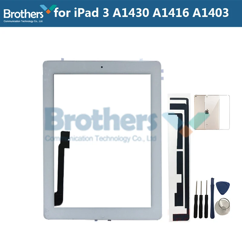 9,7 для iPad 3 A1416 A1430 A1403 сенсорный экран дигитайзер Сенсорная панель Замена планшета для iPad 3 экран с домашней кнопкой - Цвет: WhiteButtonTool Case