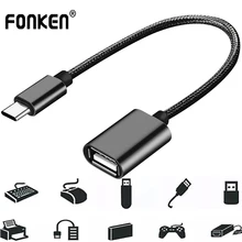 Кабель-адаптер FONKEN type C-USB OTG для samsung Galaxy Note 9 Xiaomi 8 huawei Mate20 MacBook mouse Gamepad Tablet PC USB OTG
