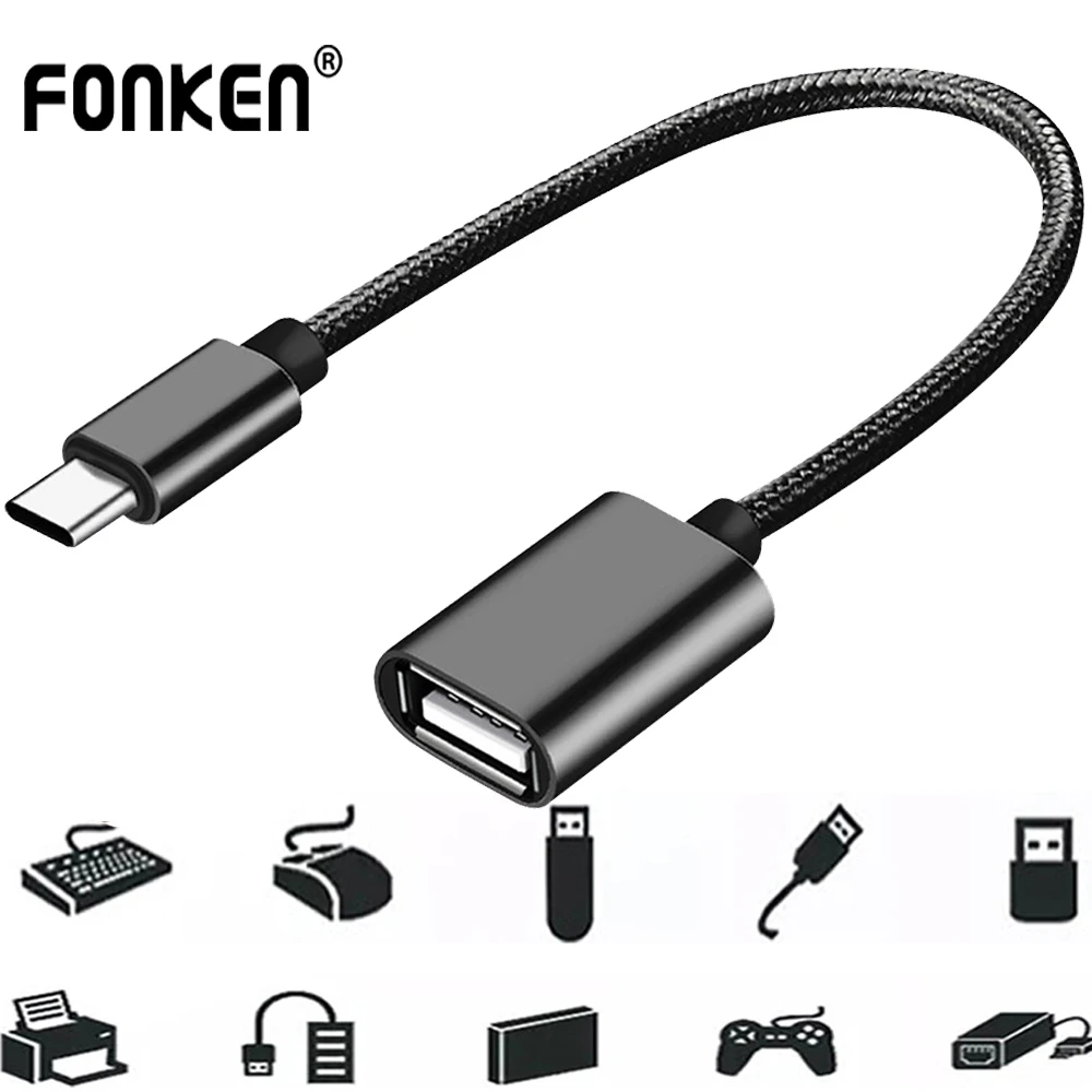 Кабель адаптер FONKEN Type C USB OTG для Samsung Galaxy Note 9 Xiaomi 8 Huawei Mate20 MacBook мышь геймпад