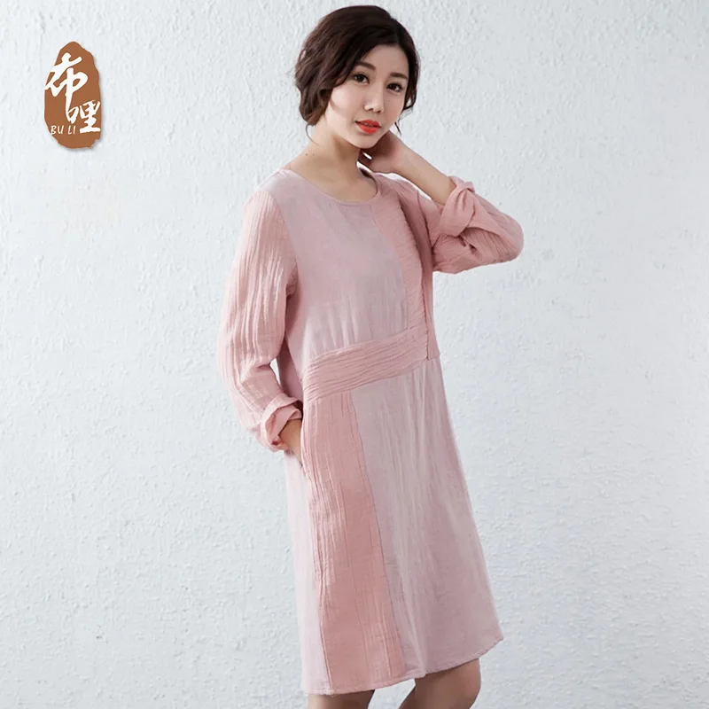 ^Cheap Bu li 2019 Autumn Origional Cotton Linen Thin Literature And Art WOMEN'S Crew-neck Long-sleeve Top Mid-length Pullover Women's B ^Cheap Bu li 2019 Autumn Origional Cotton Linen Thin Literature And Art WOMEN'S Crew-neck Long-sleeve Top Mid-length Pullover Women's B