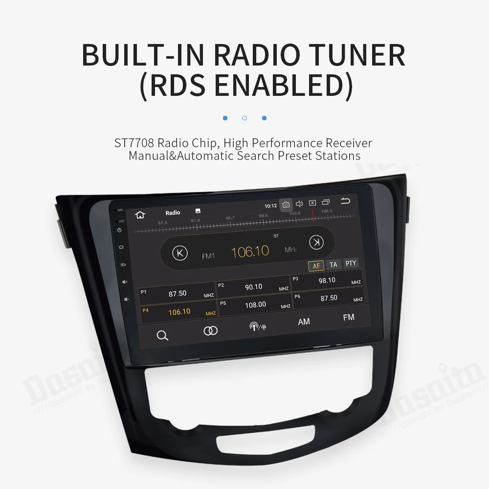 Sale 10.2" Display Built-in GPS Android 9.0 Octa Core 4GB RAM 32GB ROM 1 din Car GPS for Nissan X-Trail 2014 2015  2016 2017 7