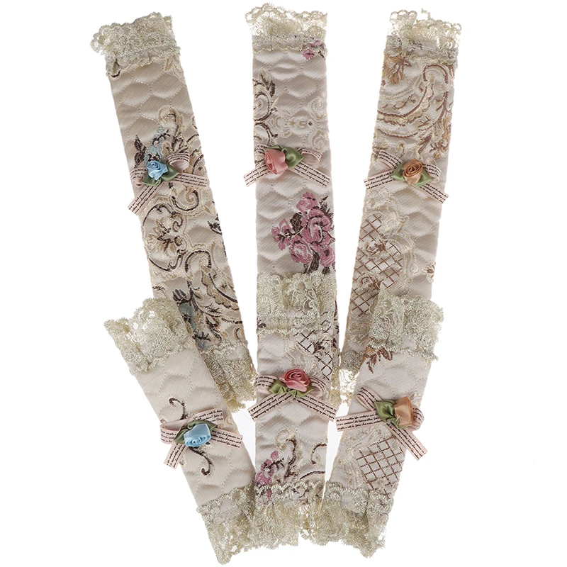 1Pair Refrigerator Handle Cover Embroidered Lace Refrigerator Door Handle Covers Home Door Covers Decorative Props