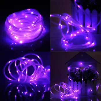

8 Functions Festival Sound Activated Solar Waterproof Rope Tube LED USB Lamp String Creative Beautiful Music Lights String