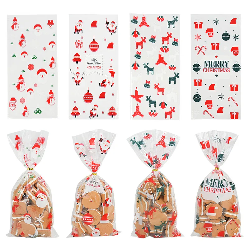 Christmas Gift Bag Transparent Plastic Bags  Transparent Christmas Cookies  Bags - Gift Boxes & Bags - Aliexpress