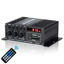 Ak370-amplificador digital para carro, 12v, com subwoofer, som estéreo, tela de led, reprodutor de música automático