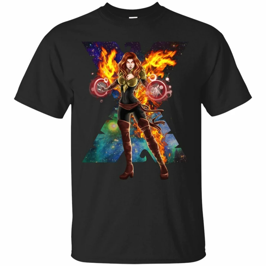Jean Grey Dark Phoenix T-Shirt Xmen Marvel Men'S Tee Shirt Short Sleeve Black Outdoor Wear | Мужская одежда