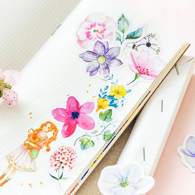 8 упак./лот каваи японского Decoracion журнал дневник цветок наклейки самоклеящиеся Стикеры Скрапбукинг для художественного оформления ногтей, наклейки для дневника
