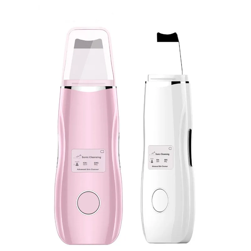  Ultrasonic Vibration Face Skin Scrubber Cleansing Exfoliating Lifting Blackhead Removal Instrument 