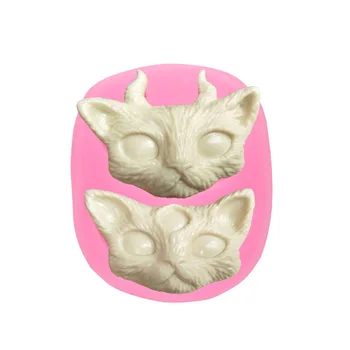 

Cat Headband Angle Modeling Silicone Mould Three-Eyed Cat Ornament DIY Chocolate Cake Fondant Decoration Baking Tool