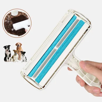 

2-Way Lint Sticking Roller Removing Dog Cat Hair Furniture Carpets Clothing One Hand Operation Pet Hair Remover Roller Cat Brush