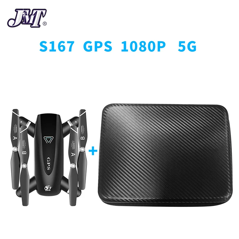 JMT S167 gps Дрон Складная камера 4K HD Selfie 5G RC Квадрокоптер wifi FPV Off-Point Летающий жесты Фото Видео Мини вертолет - Color: 5G 1080P Carry Bag